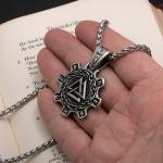 Viking Valknut Rune Steel Pendant Necklace