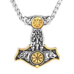Viking Thor Hammer Necklace with Valknut Pendant