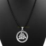 Valknut Odin's Viking Symbol Rope Necklace