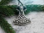 Viking Mjolnir Pendant with Valknut and Ram Head