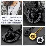 Valknut Necklace with Baphomet Pendant for Men