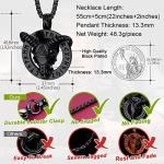 Valknut Necklace with Baphomet Pendant for Men