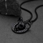 Valknut Necklace with Baphomet Pendant for Men