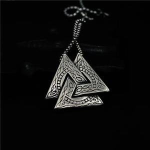 Viking Odin Valknut Pendant Necklace for Men