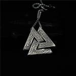 Viking Odin Valknut Pendant Necklace for Men
