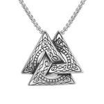 Viking Odin Valknut Pendant Necklace for Men