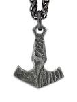 Viking Mjolnir Hammer Necklace with Wheat Chain