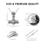 Thor's Hammer Mjolnir Urn Necklace in Sterling Silver