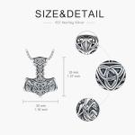 925 Silver Thor's Hammer Necklace for Men