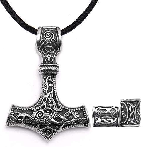 Mjolnir Thor Hammer Pendant Necklace for Men