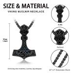 Men's Thor's Hammer Necklace in Sterling Silver