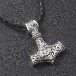 Viking Talisman Necklace with Mjolnir and Wolf