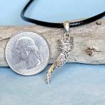 Viking Horn Necklace with Valknut and Vegvisir Pendant