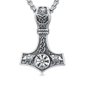 Viking Thor's Hammer Necklace in Sterling Silver