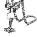 Viking Thor's Hammer Necklace with Mjolnir Pendant