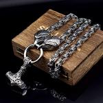 Viking Thor's Hammer Necklace with Mjolnir Pendant