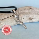 Viking Horn Necklace with Valknut and Vegvisir Pendant