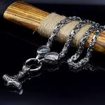 Viking Thor's Hammer Necklace with Mjolnir Pendant