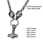 Viking Thor's Hammer Necklace with Mjolnir Pendant