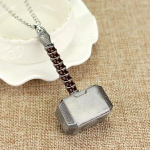 Silver Thor's Hammer Mjölnir Pendant Necklace