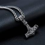 Thor's Hammer Pendant Necklace in Stainless Steel
