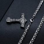 Thor's Hammer Pendant Necklace in Stainless Steel