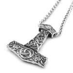 Viking Thor Hammer Necklace with Triskele Design