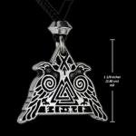 Odin's Ravens Valknut Pendant Necklace in Pewter
