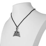 Odin's Ravens Valknut Pendant Necklace in Pewter