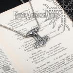 Viking Thor's Hammer Raven Pendant Necklace