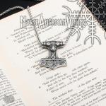 Viking Thor's Hammer Raven Pendant Necklace