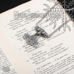 Viking Thor's Hammer Raven Pendant Necklace