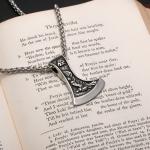 Viking Axe Wolf Raven Valknut Pendant Necklace