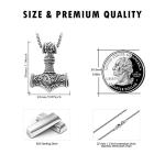 Sterling Silver Thor's Hammer Necklace with Chain