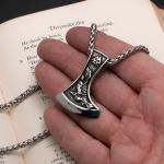Viking Axe Wolf Raven Valknut Pendant Necklace