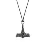 Thor's Hammer Pendant Necklace with Viking Runes