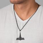 Thor's Hammer Pendant Necklace with Viking Runes