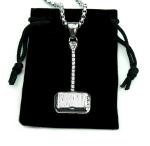 Thor's Hammer Pendant on Box Chain, Stainless Steel