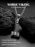 Viking Thor Hammer Necklace with Valknut Pendant
