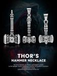 Viking Thor Hammer Necklace with Valknut Pendant