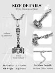 Viking Thor Hammer Necklace with Valknut Pendant
