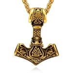 Valknut Amulet Thor's Hammer Necklace for Men