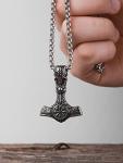 Silver-Plated Thor Hammer Necklace - Viking Jewelry