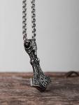 Silver-Plated Thor Hammer Necklace - Viking Jewelry