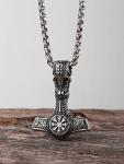 Silver-Plated Thor Hammer Necklace - Viking Jewelry