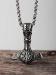 Silver-Plated Thor Hammer Necklace - Viking Jewelry
