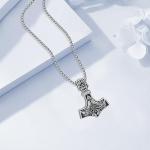 Viking Thor's Hammer Necklace in Sterling Silver