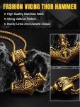 Valknut Amulet Thor's Hammer Necklace for Men