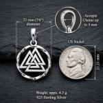 Valknut Viking Necklace - Sterling Silver Pendant