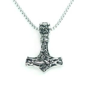 Mjolnir Necklace with 3D Thor's Hammer Pendant